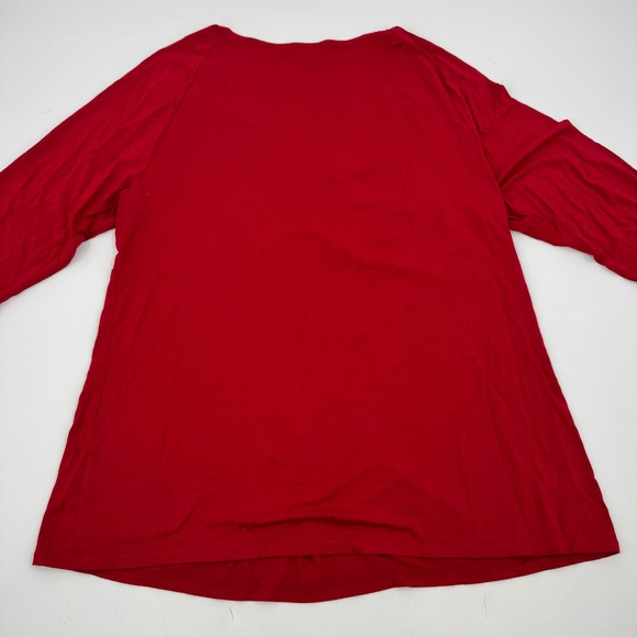 Talbots Women's Red Long Sleeve Twist Front Top‎ Blouse - Picture 7 of 8